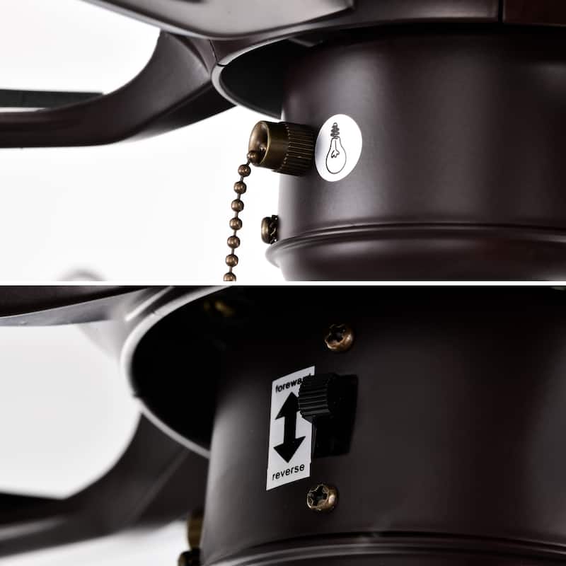 Sofucor 52" Ceiling Fan with Light Remote, Classical Crystal Chandelier fan, 5 Reversible Blades & Reverse Airflow - 52 Inches