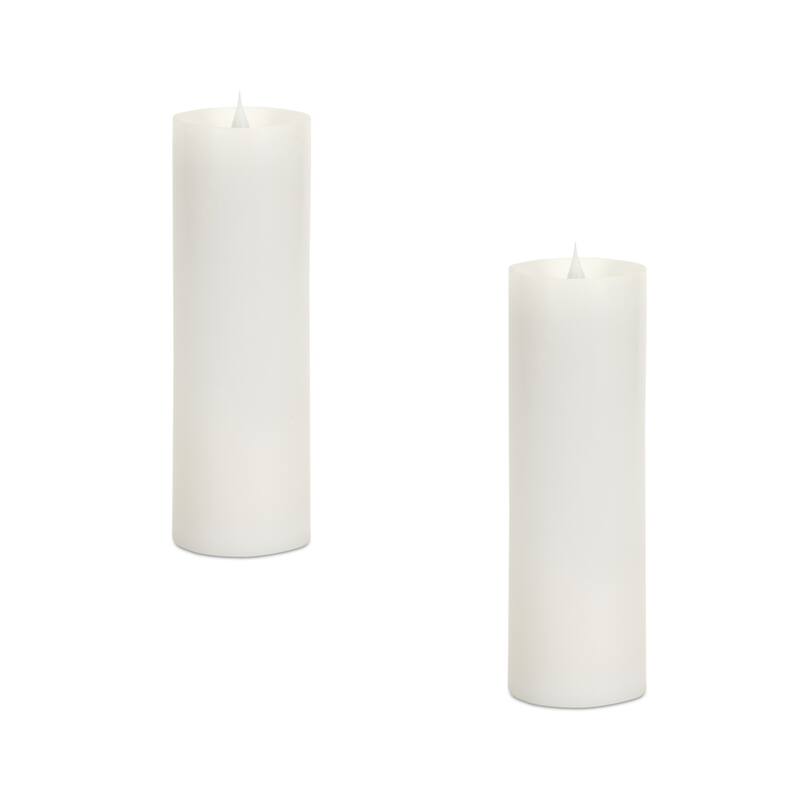 Simplux LED Pillar Candle w/Moving Flame (Set of 2) - 3 x 3 x 9