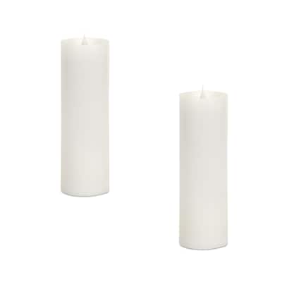 Simplux LED Pillar Candle w/Moving Flame (Set of 2) - 3 x 3 x 9