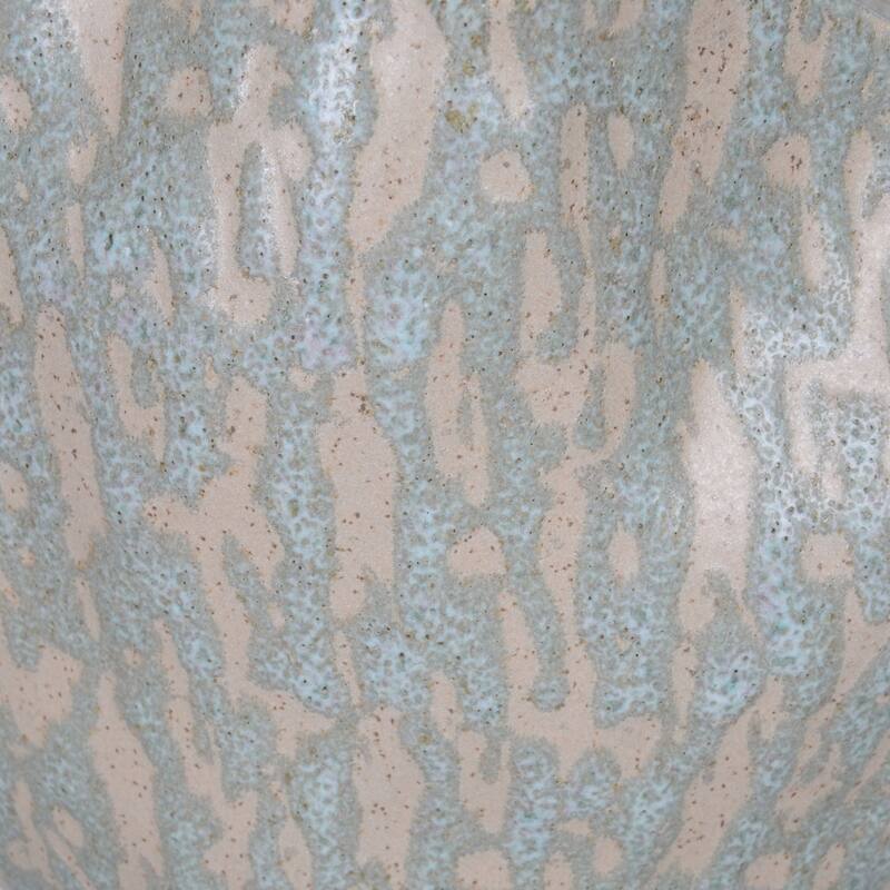 Ceramic Decorative Bowl Wavy Rim Speckled Glaze Capri Finish - 7" Blue - 14" x 7" x 7"