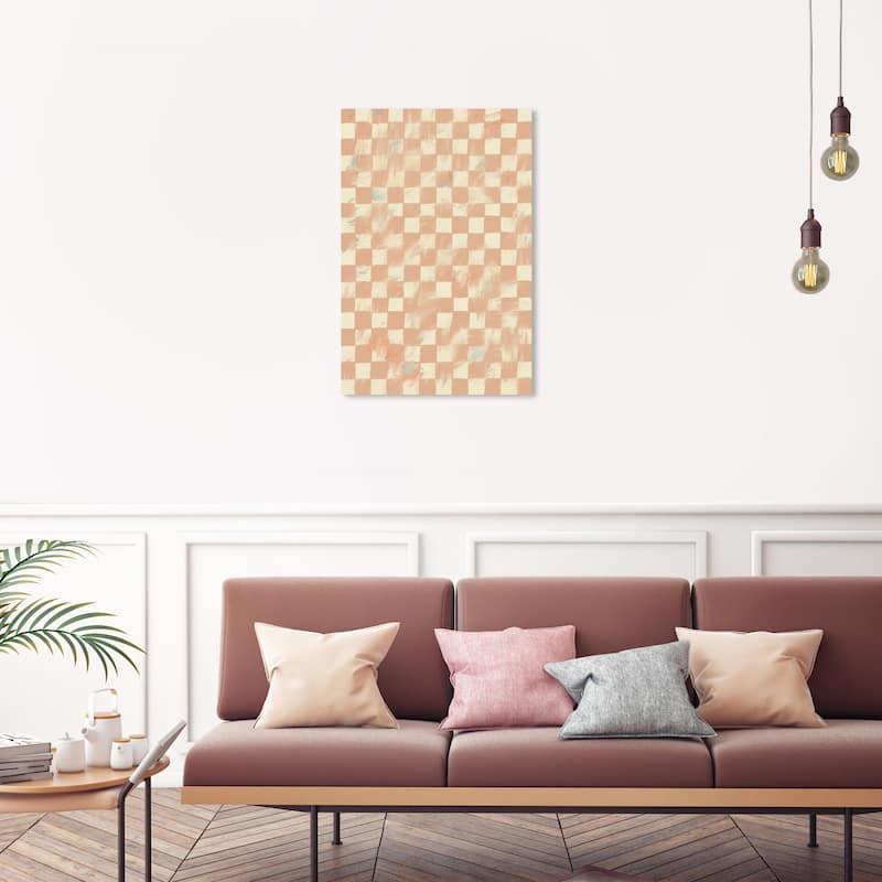 Wynwood Studio Canvas Abstract Little Squares III Pink and Cream White Modern & Contemporary Wall Art Canvas Print - 30 x 20