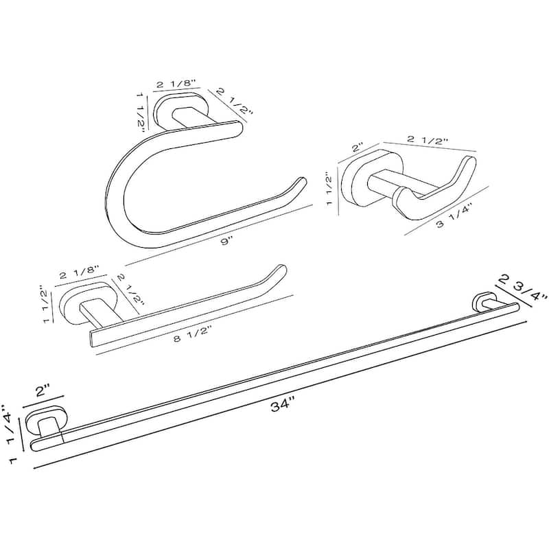 Dyconn Faucet Moscow Series Bathroom Accessory Set Polished Nickel