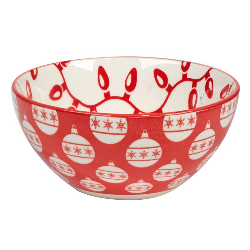 Certified International Peppermint Candy 13 oz. All Purpose Bowls, Set of 6 Assorted Designs - 13 oz.