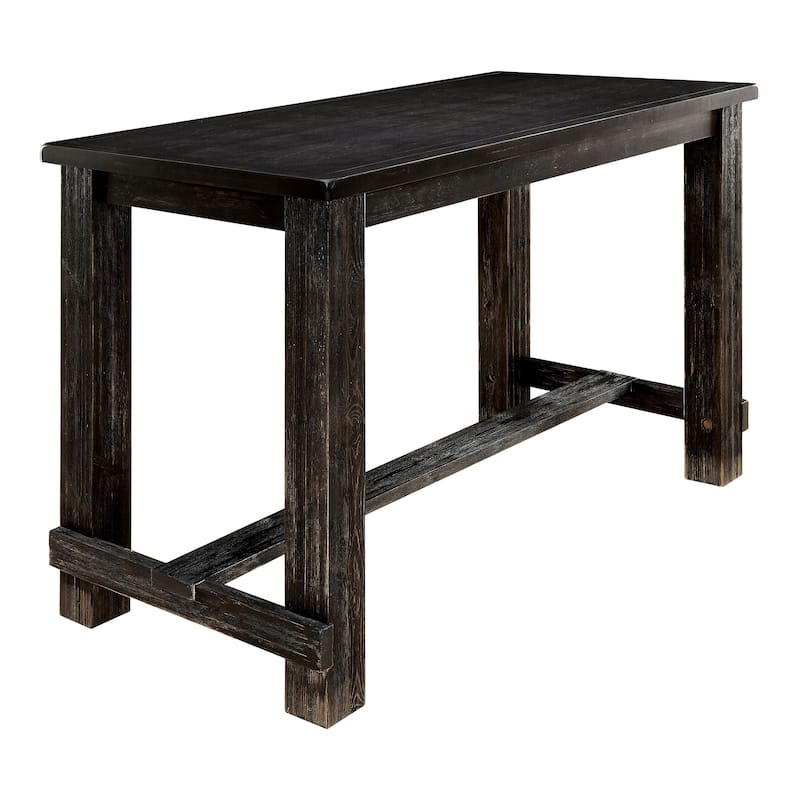 Furniture of America Tays Rustic Black 60-inch Counter Height Dining Table