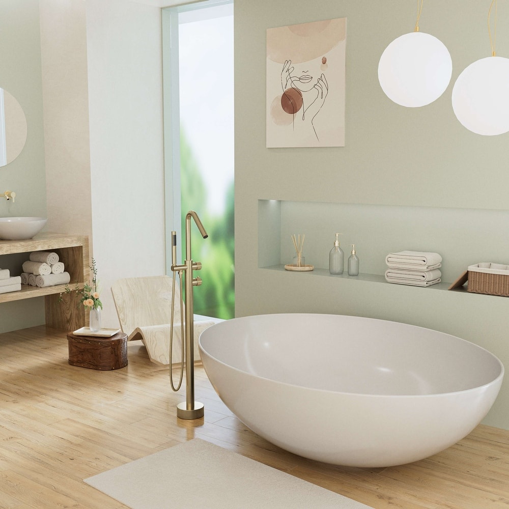 Modland Freestanding Thermostatic Bathtub Faucet with Hand Shower Outdoor 316 Stainless Steel