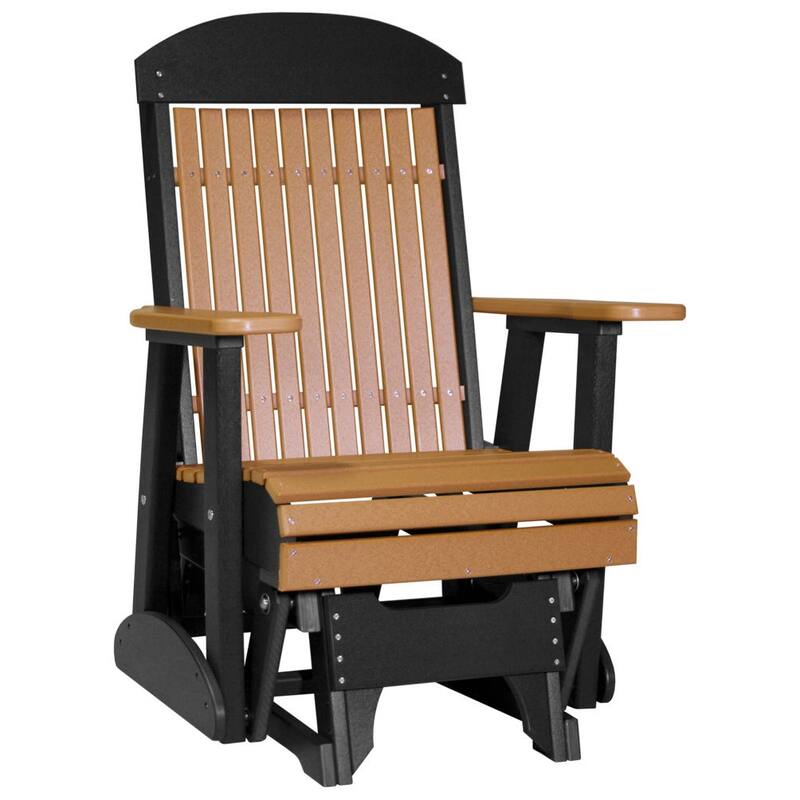 Outdoor All-Weather Poly Lumber Classic Glider - 2' - Cedar & Black