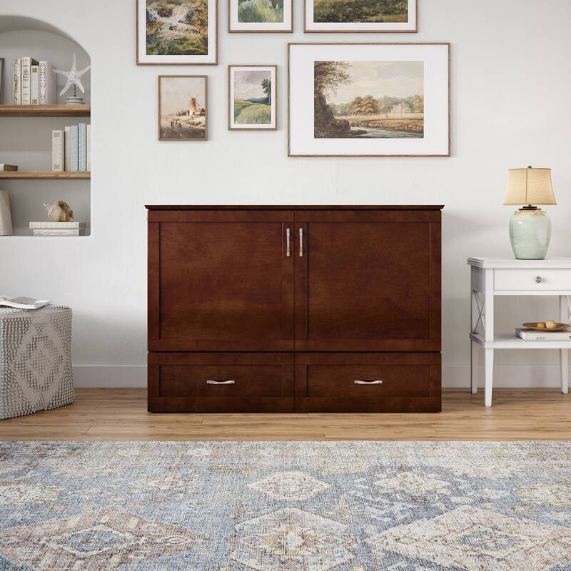 Hamilton Murphy Bed Chest with Mattress and Storage Drawer