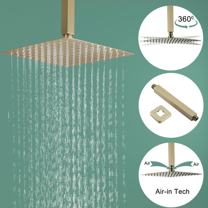 Ceiling Mount Shower Faucet and Tub Faucet with 10 inch Fixed Shower Head
