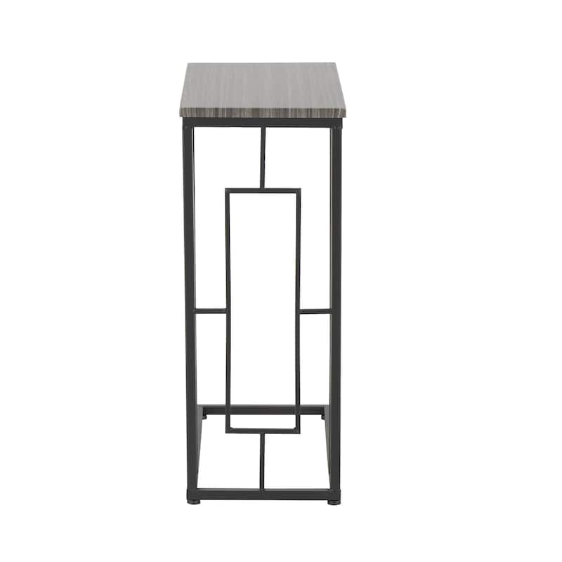 Metal C-Shaped Accent Table with Black Metal Base - Roche River Decor