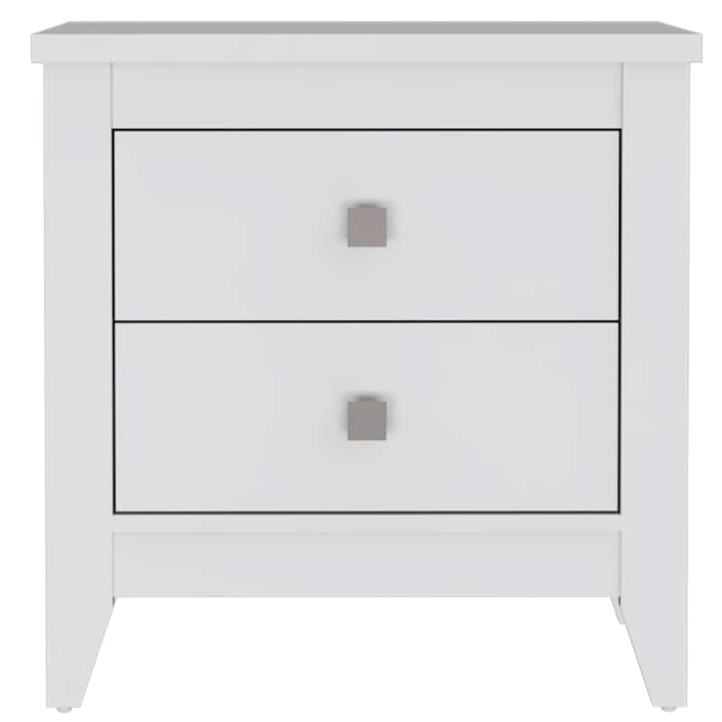 Nightstand With Two Shelves And Four Legs