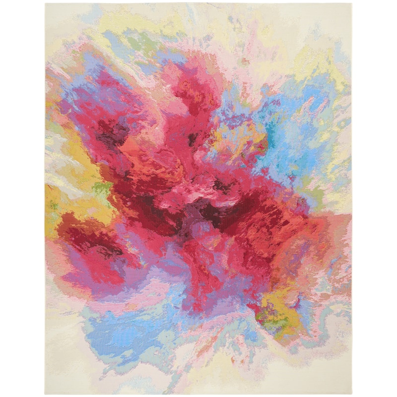 Nourison Color Splash Indoor/Outdoor Multicolored Abstract Area Rug