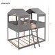 preview thumbnail 4 of 34, Full Over Full Bunk Bed with Roof, with Ladder,Window & Guardrail