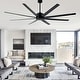 preview thumbnail 2 of 1, Cusp Barn 84 Inch Large Black Ceiling Fan Without Light, Industrial 8 Blades Quiet DC Motor Indoor/Outdoor Ceiling Fans for Gym