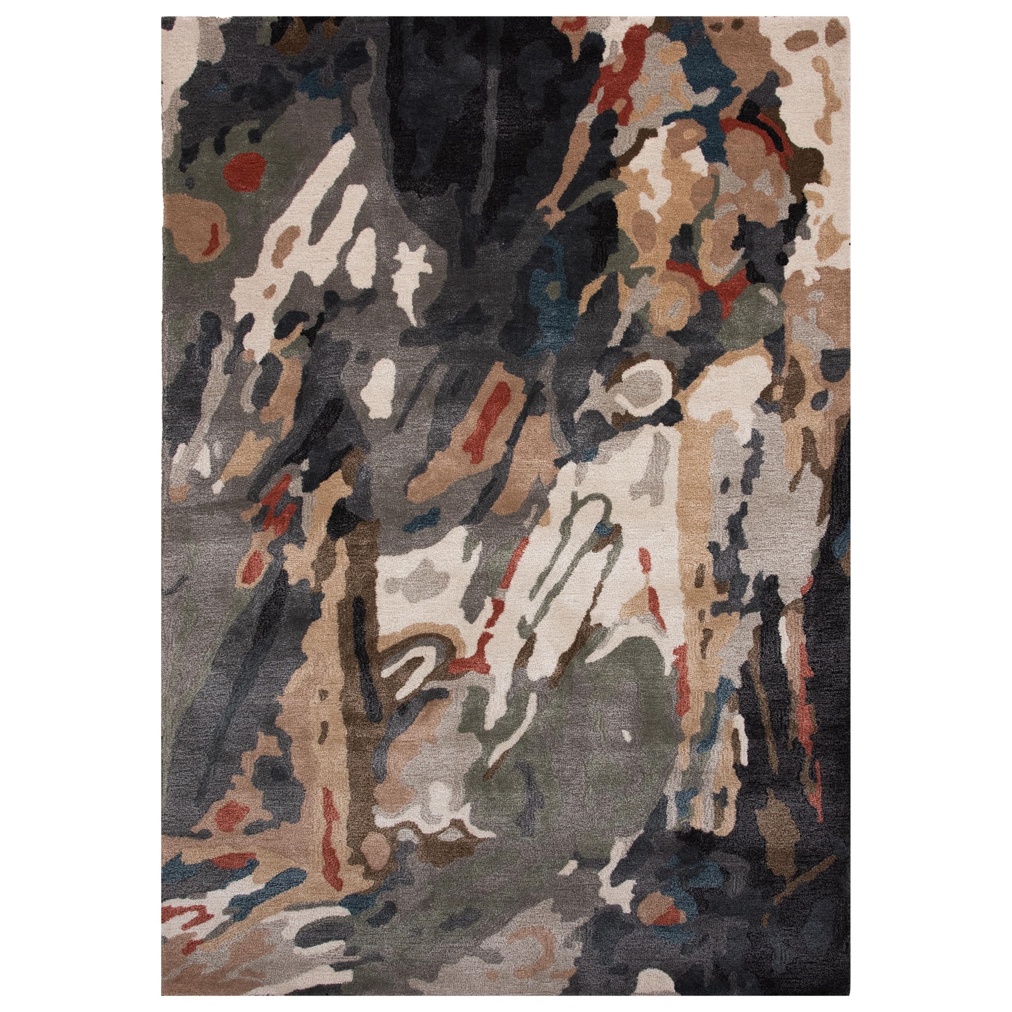 Alora Decor Brisk Hand-tufted Rust and Olive Green Abstract Rug