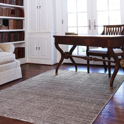 Alexander Home Franklin Hand-knotted Solid Geometric Wool Rug