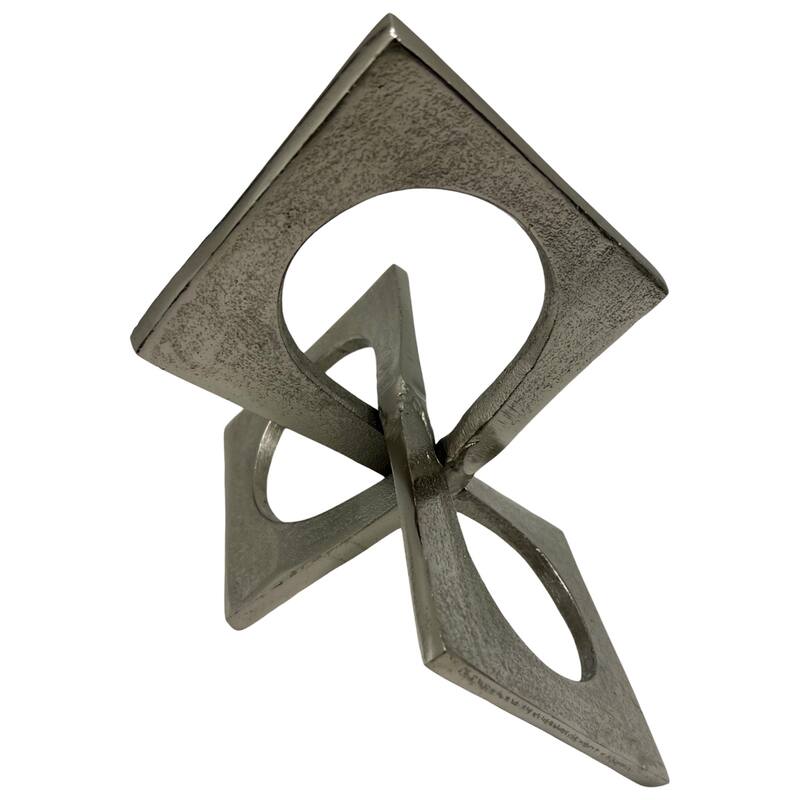 Decorative Handmade Aluminum 8.5 inch Square Sculpture - 6 x 7 x 8.5 in