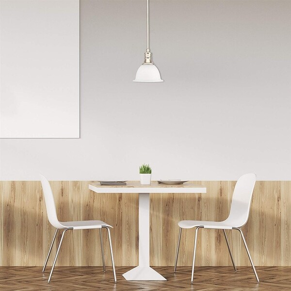 Modern Adjustable Frosted Glass Pendant Light with Nickel Brushed Finish Nickel White PL 868