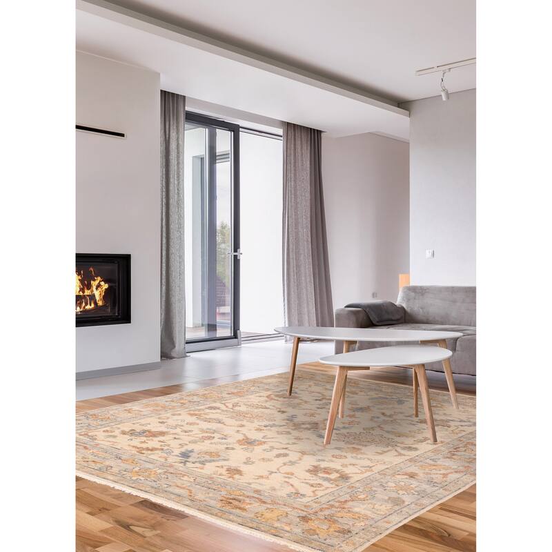 ECARPETGALLERY Hand-knotted Jules Serapi Ivory Wool Rug - 8'1 x 9'11