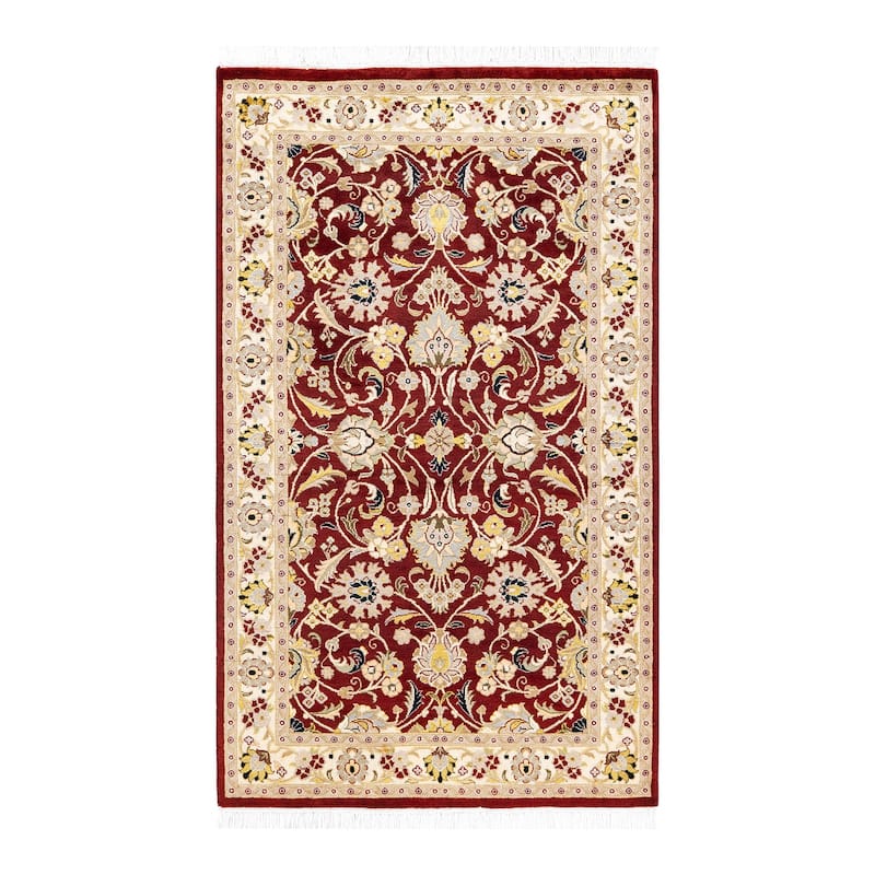 Overton Handknotted Wool Traditional Oriental Red Area Rug - 3' x 5' - Red - 3' x 5'