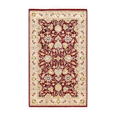 Overton Handknotted Wool Traditional Oriental Red Area Rug - 3' x 5'