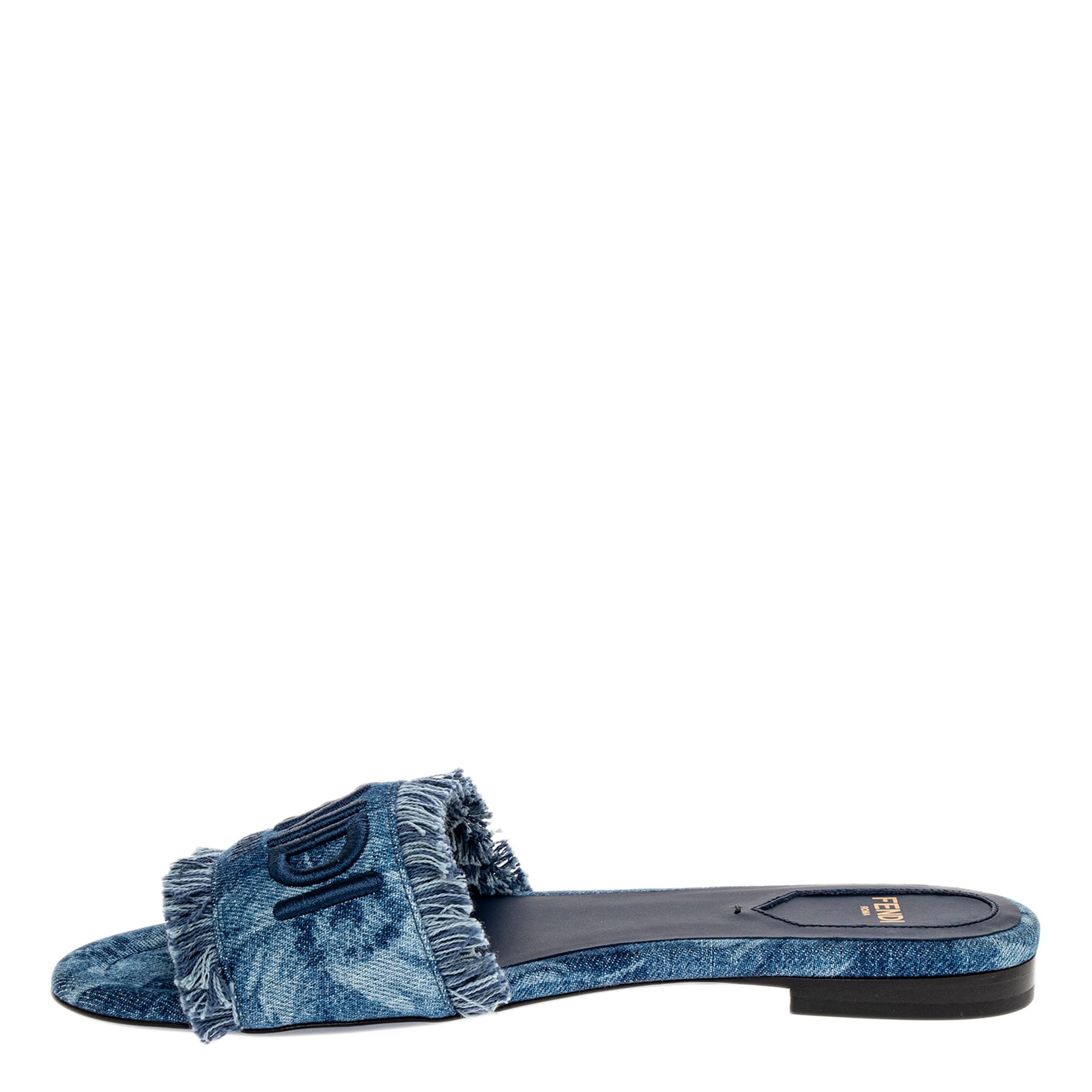 Fendi Sunshine Denim Slides - Overstock - 43189886