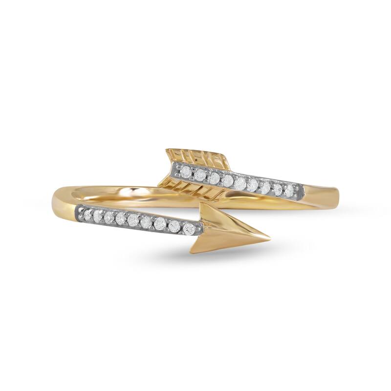 1/20ct TDW Diamond Arrow Wrap Fashion Ring in 10K Gold for Women