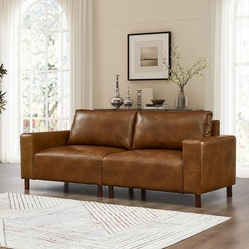 78.5" Loveseat Sofa with Breathable Faux Leather Upholstery for Living Room & Apartment