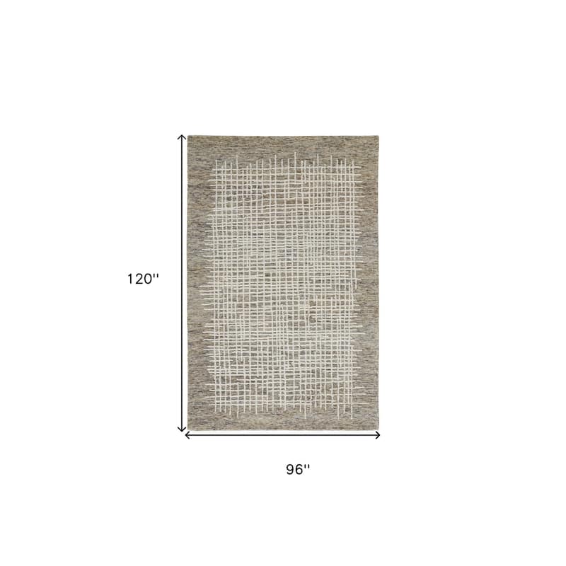 Wizen Hand Tufted Traditional Stain Resistant Durable Area Rug By HomeRoots - 8' x 10'