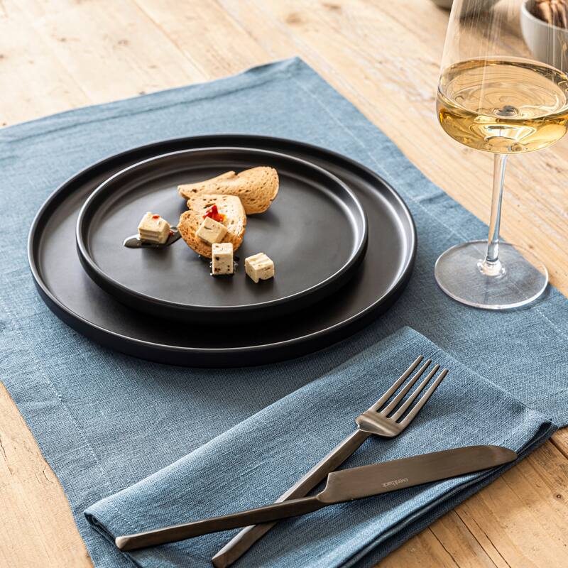 over&back 100% Linen Woven Placemats - Machine Washable - Set of 4