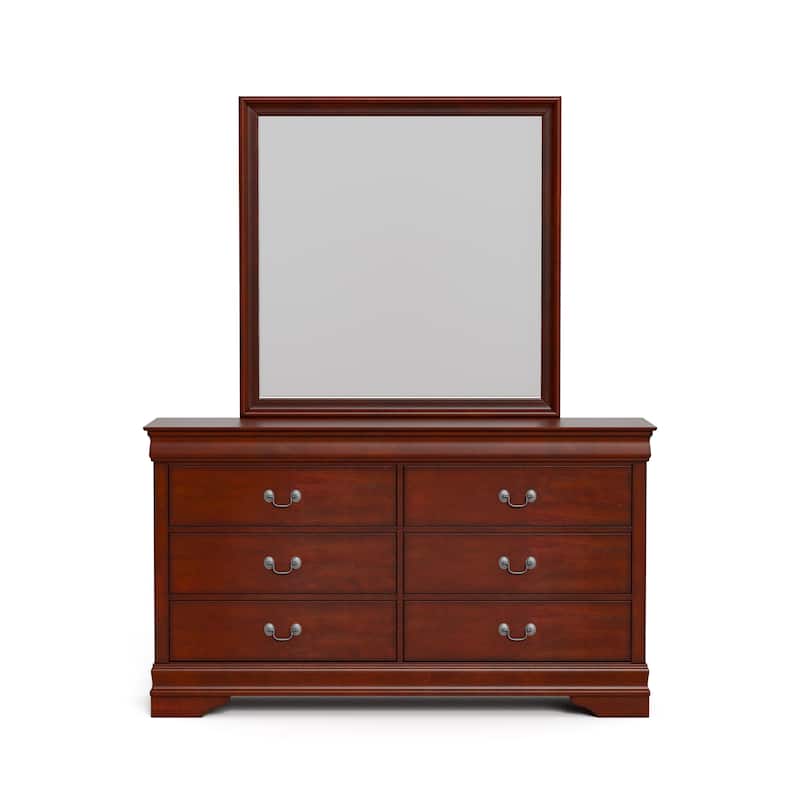 Furniture of America Devi Traditional Solid Wood 2-piece Dresser and Mirror Set