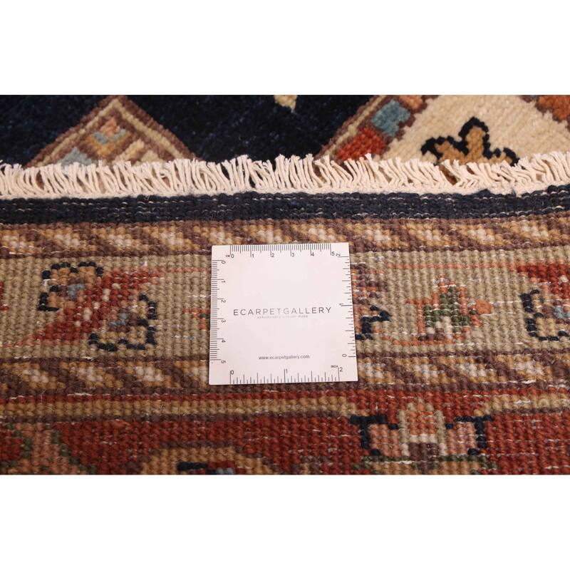 ECARPETGALLERY Hand-knotted Jules Sultane Dark Navy Wool Rug - 8'11 x 11'11