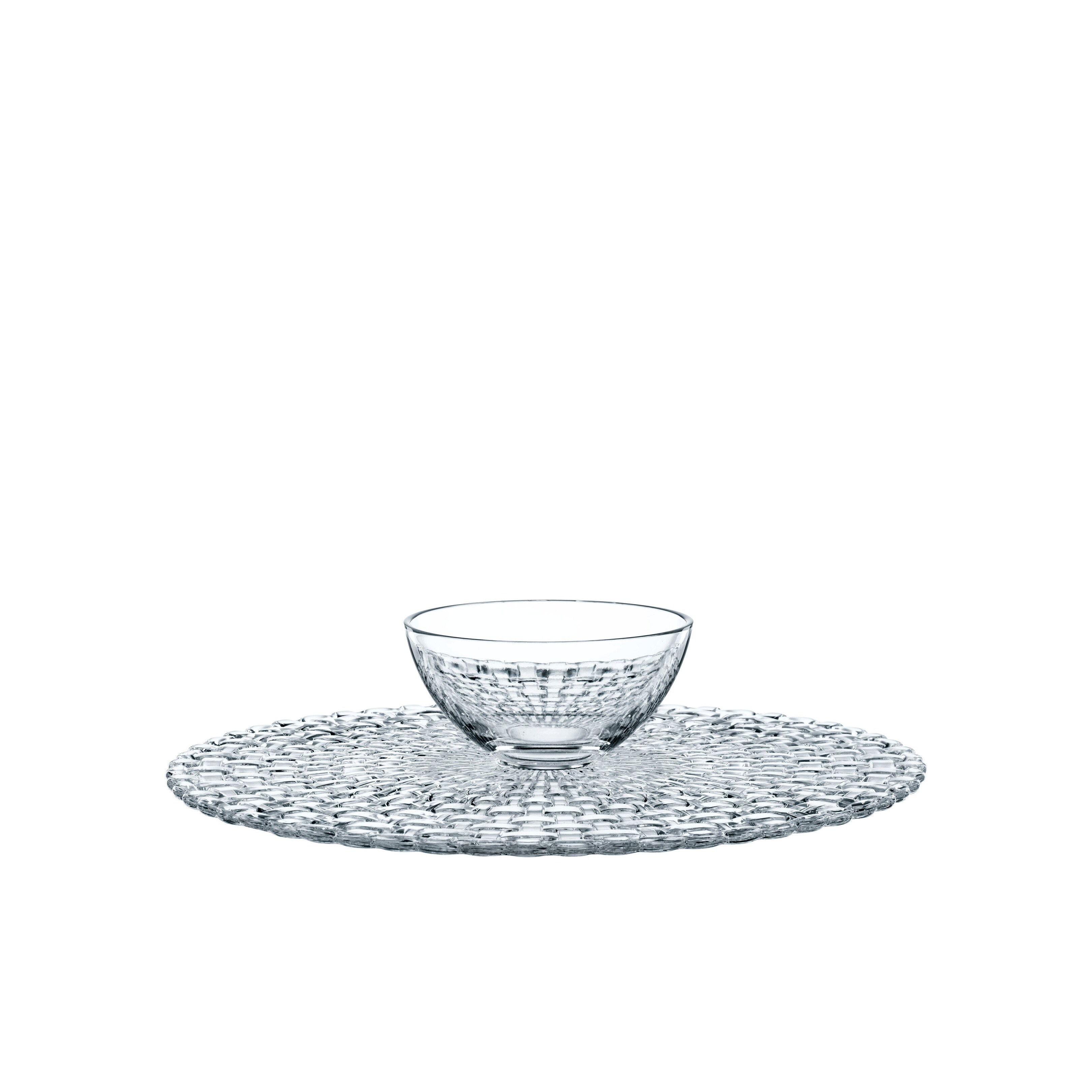 Nachtmann Bossa Nova Crystal Chip & Dip Cake Plate - 12.6 Inch