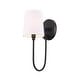 preview thumbnail 3 of 2, Simple Rustic 1-Light Black Wall Sconce with Shade