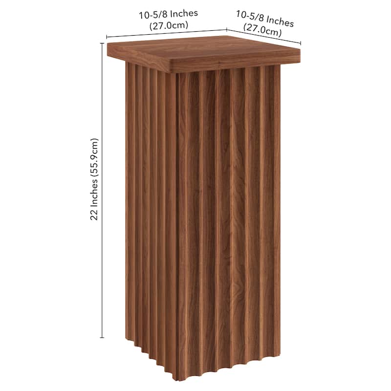 Bourne 10.75" Wide Square Fluted Side Table - 10.75" Wide