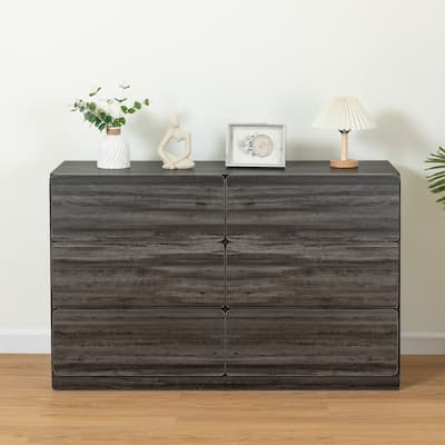 six Drawer dresser Sideboard,bar cabinet,Buffet server console,table storge cabinets,Flat out the corners of the drawers