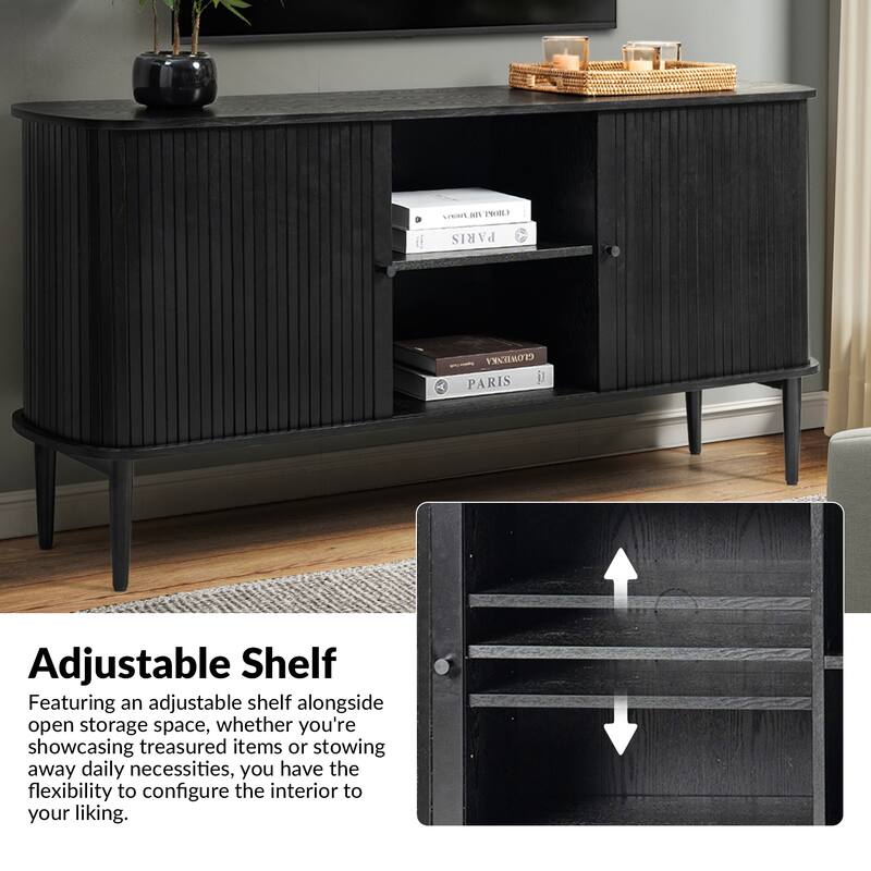 Franz Modern 63"Wide Sideboard with adjustable shelf by HULALA HOME