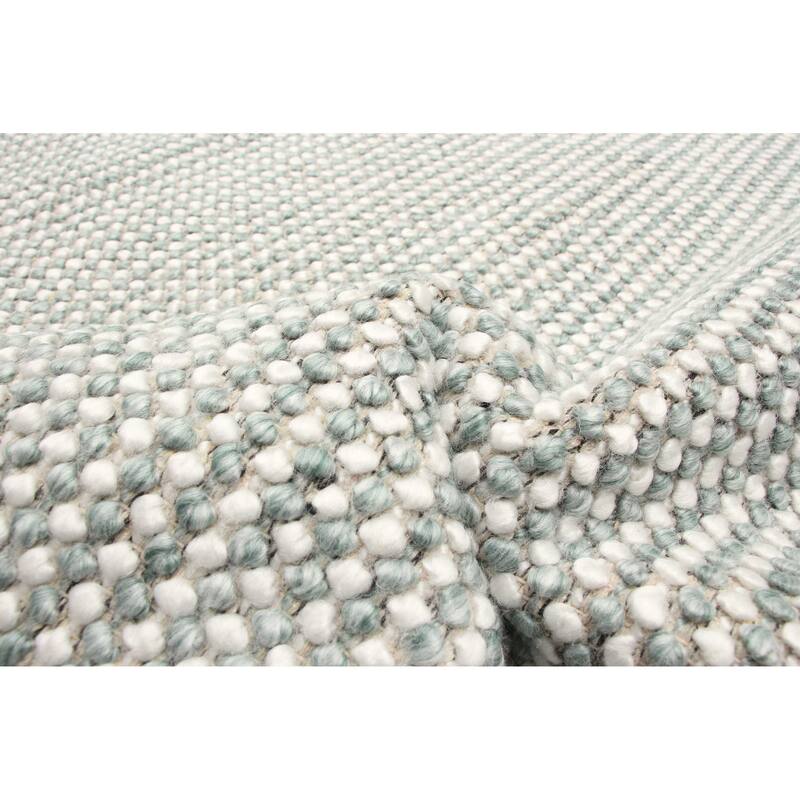 ECARPETGALLERY Braid weave Sienna Teal Wool Rug - 5'0 x 8'1