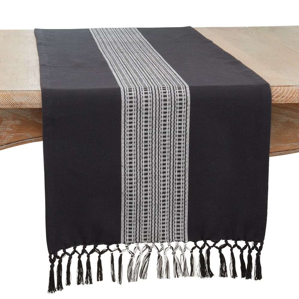 Cotton Table Runner With Stripe Design - 16"x72"