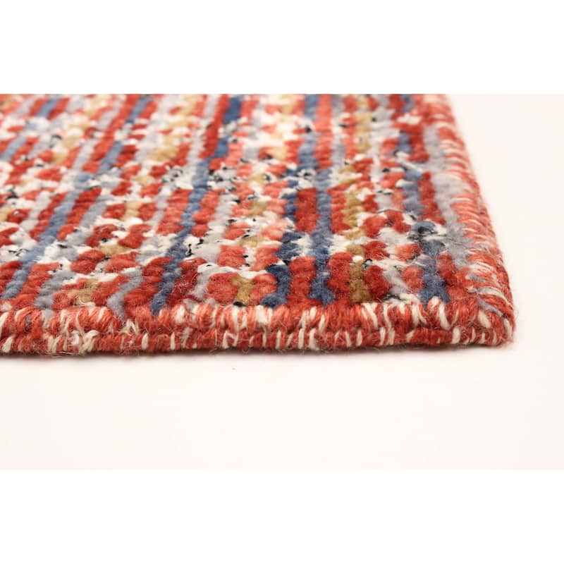 ECARPETGALLERY Hand-knotted Silk Shadow Red Silk, Wool Rug - 2' 7" x 8'