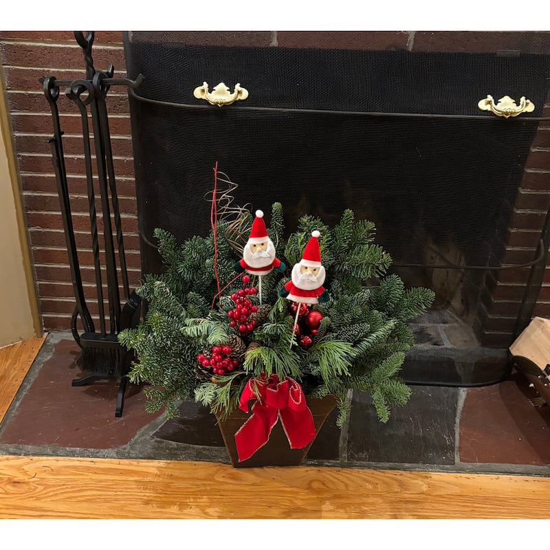 5" Christmas Santa on 12" Pick, 2 Assorted, Set of 6 - 5