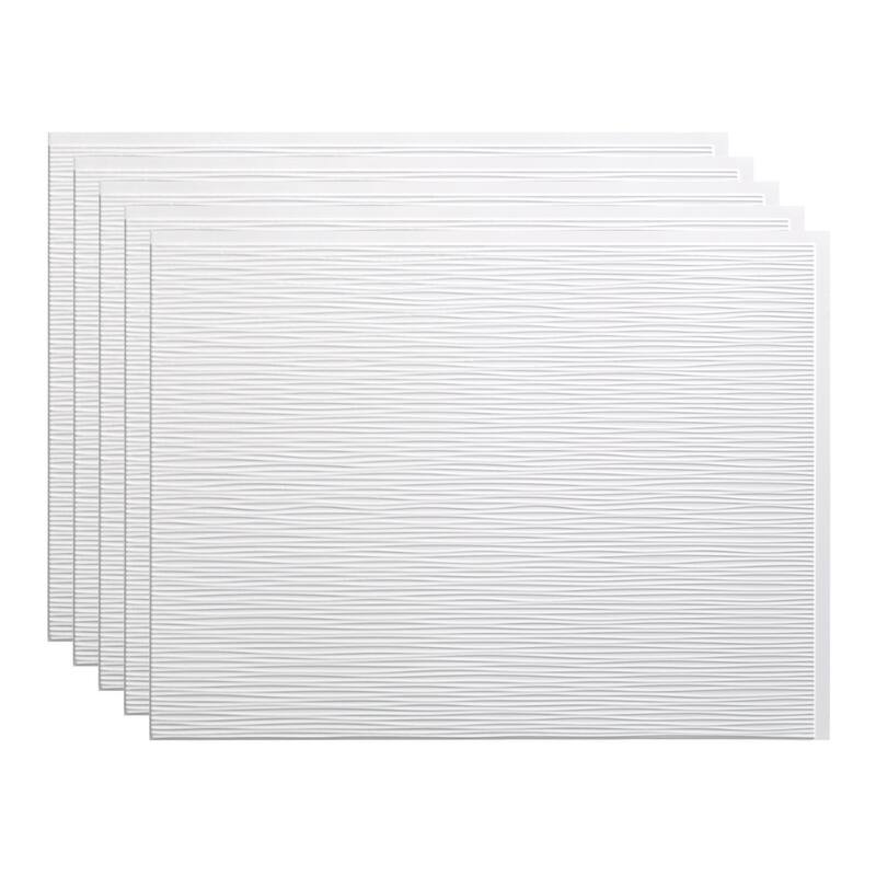 FASÄDE Ripple Decorative Vinyl Backsplash Panel - 5 Pack - Matte White