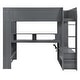 preview thumbnail 16 of 30, Solid MDF Gaming Loft Bed with Desk & Shelves