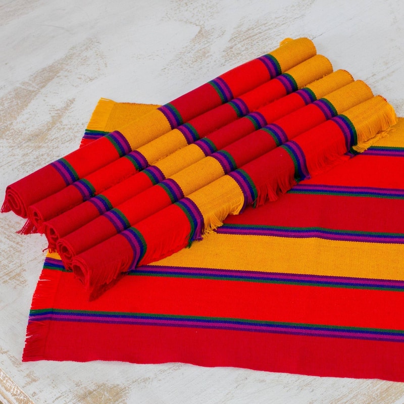 Novica Handmade Country Sunset Cotton Placemats (Set Of 6)