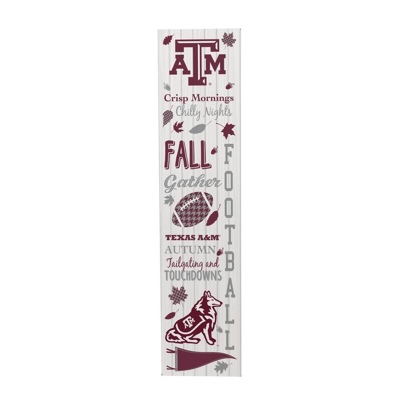 47" Double Sided Seasonal Porch Leaner, Texas A&M - 47" x 11.25"