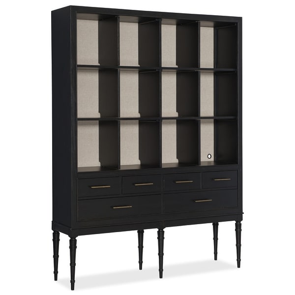 Hooker Furniture 500-50-980 63" Wide 12 Shelf Rubberwood Display Cabinet - Black
