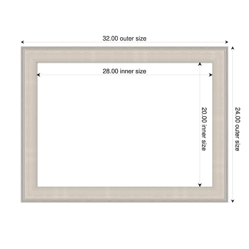 Amanti Art Cottage White Silver Framed Dry Erase Magnetic Board - 32 x 24 in