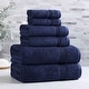 preview thumbnail 145 of 188, Superior 100% Egyptian Cotton 6-Piece Towel Set Luxury, Soft & Absorbent 6-Piece - Navy Blue