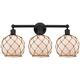 Option Matte Black / White Glass with Brown Rope