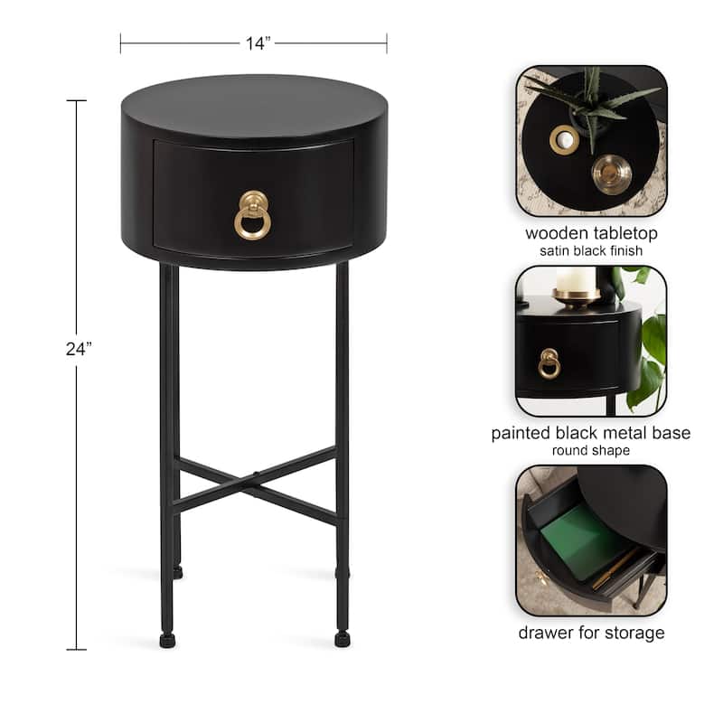 Kate and Laurel Decklyn Glam Round Side Table
