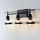 preview thumbnail 14 of 30, ExBrite 3-lights Bathroom Dimmable Black Vanity Lights Modern Wall Sconce Lighting